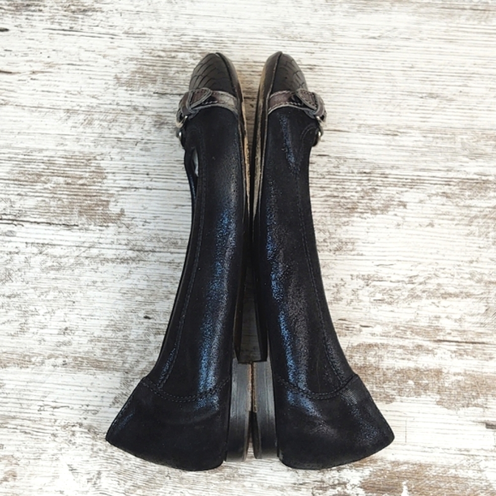 🟦Sz 36/6 AGL Attilio Giusti Leombruni Midnight Blue Shimmer Flats - Picture 12 of 16